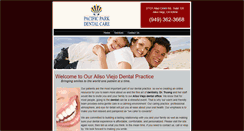 Desktop Screenshot of pacificparkdentalcare.com